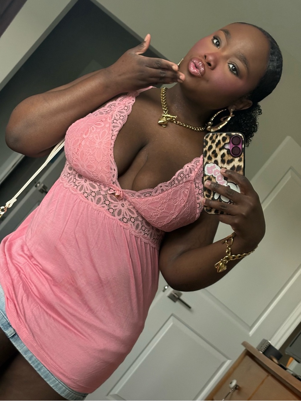 Daisy Fuentes Pink Lace Camisole
